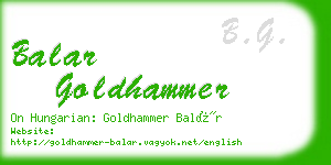 balar goldhammer business card